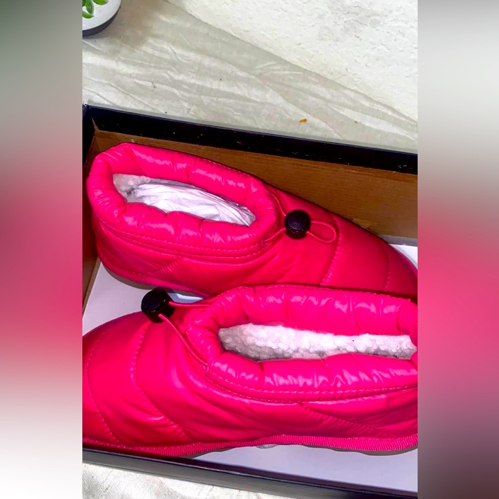 Cute pink winter waterproof shoe boots